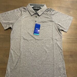 Grey Mizuno Dri-Fit short sleeve polo shirt #golf
